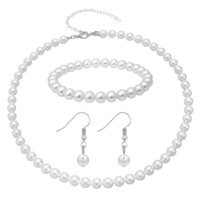 LXUEJIE Pearl Necklace and Earring Set, Faux Pearl Jewelry Necklaces for Women Imitation Pearls Necklace Earring Jewelry 3 Set for Women Men Wedding Birthday Valentine Christmas Day Gifts