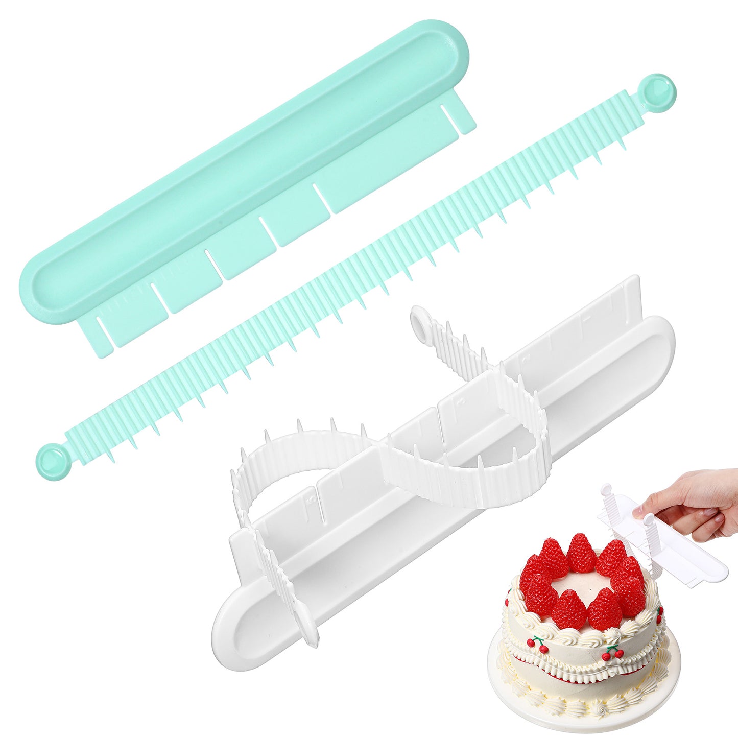 WJIAAA Cake Arc Ruler, 2 Set Fondant Cake Arch Guide Tool Cakes Curved Decorating Tools Swag Marker for Cakes Decorating Baking Measure Pastry Distance Measurement Flower Arranging Aid Tool