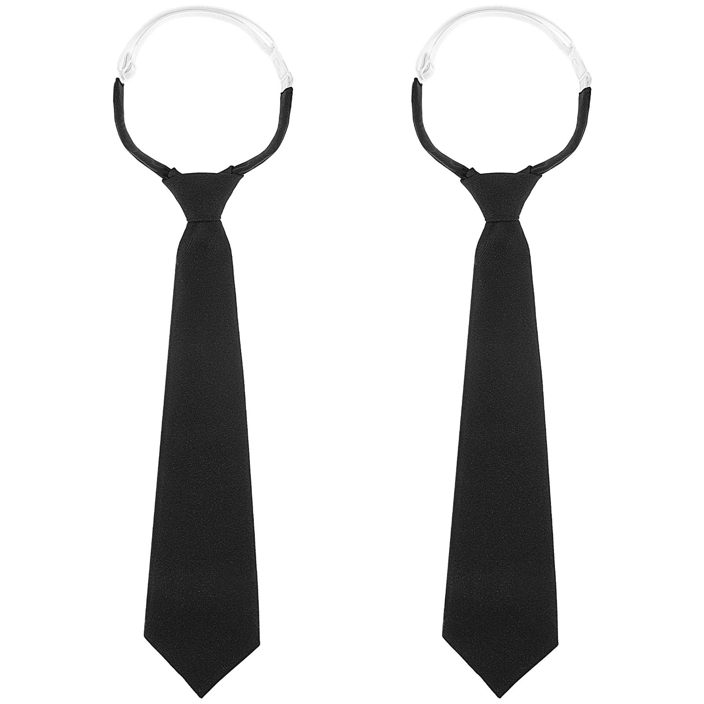 JIEYAO 2 Pcs Black Ties for Women, 13" Pre-Tied Girls/Boys Neckties, Adjustable Uniforms Ties Women Accessory for School (2 Pcs)