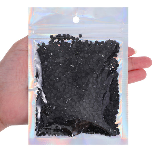 LXUEJIE 3000Pcs 3mm Bling Resin Rhinestones, Glitter Sequins Embellishments Gemstones Hotfix Flatback Crystal Bling Diamonds for Nails, Clothing, Cups, Bottles, DIY Makeup Craft Decoration(Black)