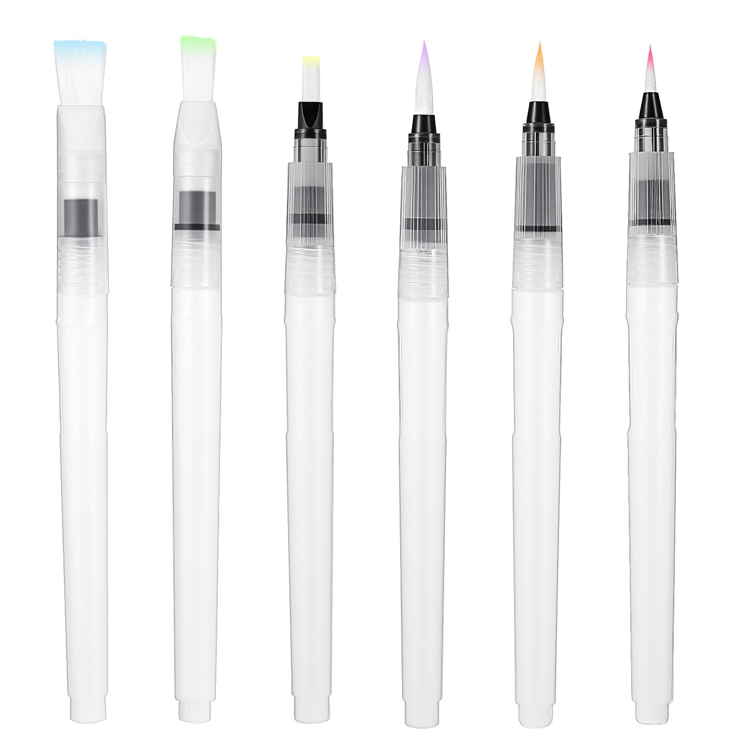 cobee 12 Pcs Refillable Watercolour Brush Pens Set, Refillable Water Brush Pen with Fine Medium Large Tips Water Paint Brushes Watercolor Paint Pen for Watercolour Painting Sketching