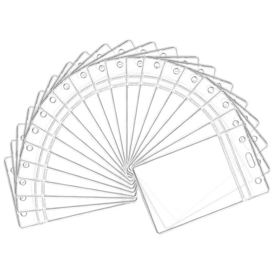 LIQWEI 20Pcs Vertical Badge Holders, ID Card Badge Holder, Plastic Name Tag Holder Social Security Cards Protector, Badges Sleeve for Work ID Card, Proximity Cards, Driver’s License