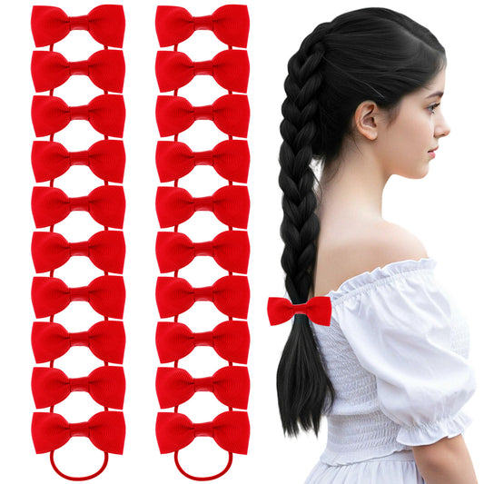 MBAIYO 20 Pcs Red Hair Accessories Set with Bow, Hair Ties Bobbles Clips Red Bow Bands for Women Girls Party Essentials