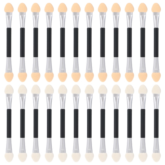 BOHUIZ 24 Pcs Eyeshadow Brush Set, Eye Shadow Brush Double Sided, Eye Shadow Applicator Sticks, Disposable Eyeshadow Applicators Sponge Makeup Applicator for Eyes