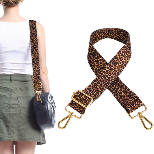 Molain Wide Shoulder Strap - Adjustable Crossbody Strap for Handbags - 1.5 inch Width (Leopard Print)