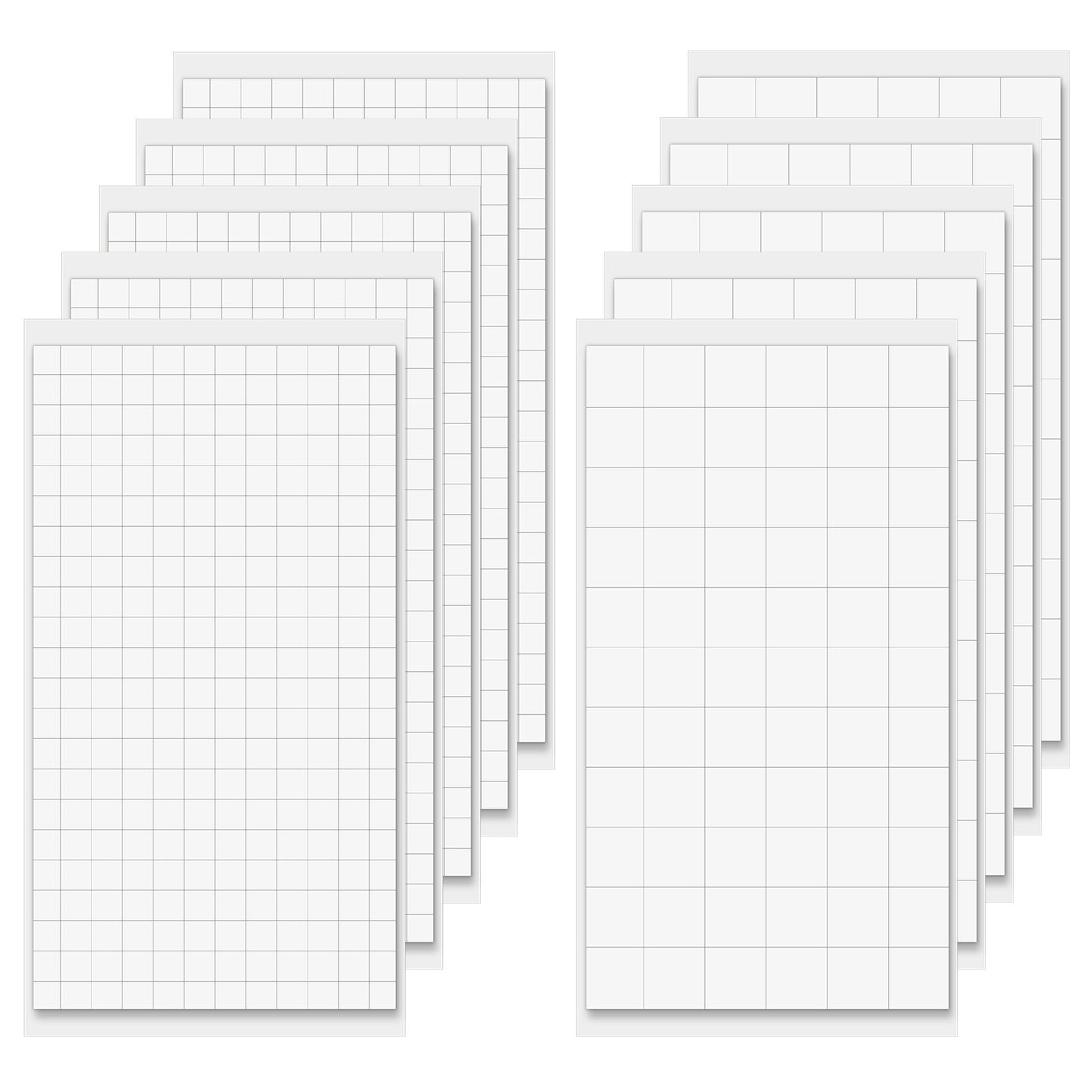 Bewudy 10 Sheets/1650pcs Foam Adhesive Squares, Double Sided Foam Squares for Crafts, Precut Squares Strips Foam Tape for DIY Arts & Crafts, 2 Sizes (0.47in/12mm, 0.24in/6mm)