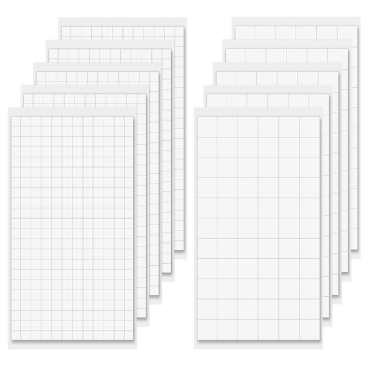 Bewudy 10 Sheets/1650pcs Foam Adhesive Squares, Double Sided Foam Squares for Crafts, Precut Squares Strips Foam Tape for DIY Arts & Crafts, 2 Sizes (0.47in/12mm, 0.24in/6mm)