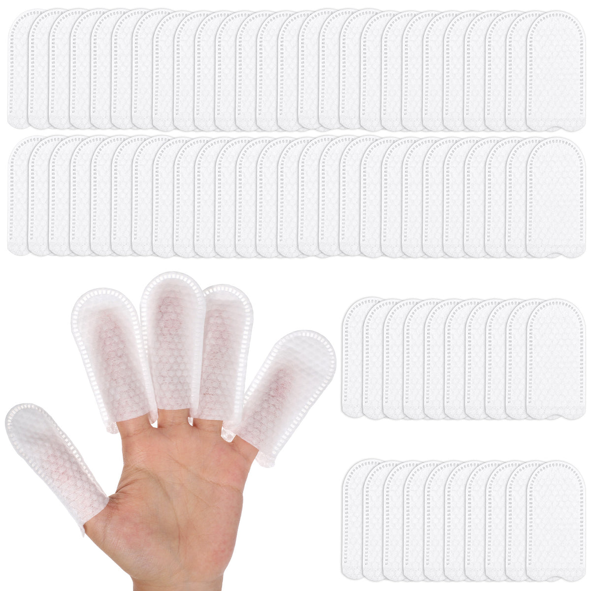 DOPENSPI 100 Pcs Cotton Finger Cots Dog Ear Wipes for Pet Ear Cleaning