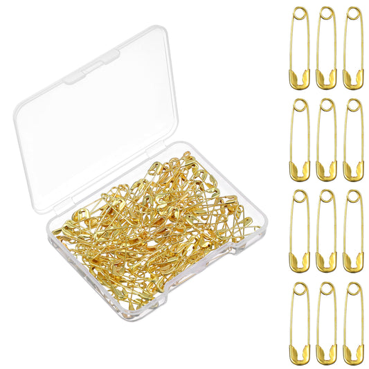 Molain 120pcs Safety Pins, 19mm Mini Safety Pins for Clothes Metal Safety Pin Sewing Pins Mini Safety Pins Sewing Clothes Pins for Tags DIY Crafts Jewelry Making (Gold)