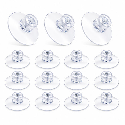 JJUNW 15pcs Suction Cups with Screws Nut, Clear Suction Cup, Glass PVC Suctionpads Plastic Sucker Pad Strong Sucker for Window Car Glass Shade Cloth Bathroom Wall Door (32mm)