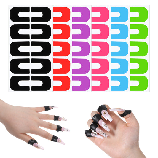 cobee 120 Pcs Nail Polish Protector for Fingers, Colour Mixture Latex Nail Polish Barrier Peel Off Skin Nail Tape, Nail Polish Accessories for Nails Stamp Nail Art Stickers(Colour mixture)