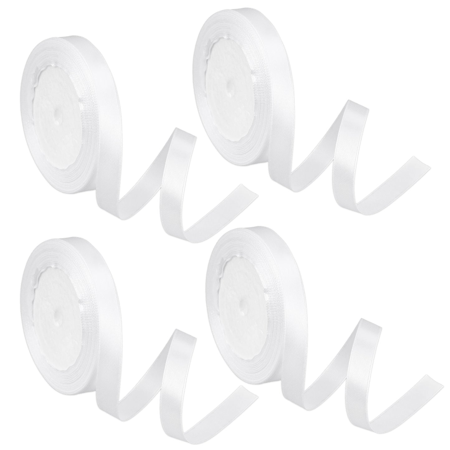 Giantree White Satin Ribbon, 12mm x 91M White Double Faced Satin Bow Ribbon for Gift Wrapping Wedding Party Decoration Bows Crafts Making Bouquet Floral Arrangement