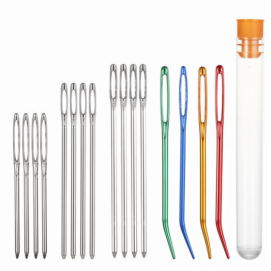 JIYIN 16 Pcs Large Eye Blunt Needles, Sewing Darning Needles with Storage Tube Wool Needles for Sewing Up Knitting Hand Sewing Tapestry Needles for Crochet DIY Crafts