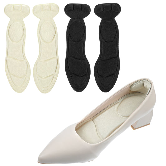AOZUO 2 Pairs High Heel Inserts, Non Slip Heel Cushion Pads Breathable Sponge Heel Grips Heel Protectors Insoles Shearable Liner Cushions Inserts for Loose Shoes Foot Pain Relieve Soreness