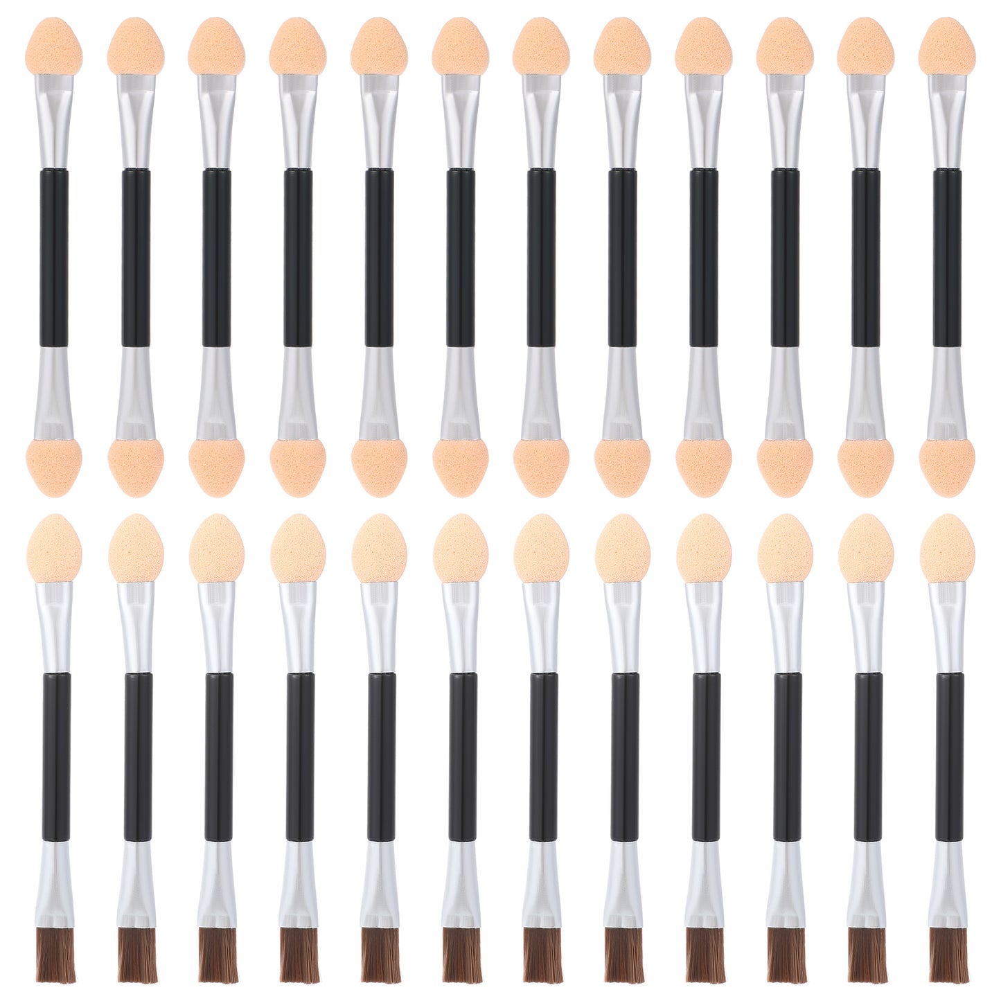 BOHUIZ Eyeshadow Brushes, 24 Sponge Eyeshadow Applicators, Double-sided Eye Shadow Brush, Double-Headed Eye Shadow Applicator Sticks, Disposable Makeup Applicator for Eyes