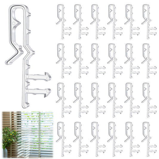 LXUEJIE 24 Pcs Valance Clips for Blinds, 2.11 Inches Plastic Valances Clips, Hidden Channel Valance Clip, Mini Blind Retainer Holder Replacement Clamp for Window Blinds Fits Wooden Valances