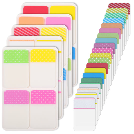 JIEYAO 400 Pcs Colored Book Sticky Index Tabs, 1 Inch Divider Tabs Stick On Repositionable Book Page Markers Tabs Write Tab Flags Self Adhesive for Notebooks Binders File Classification