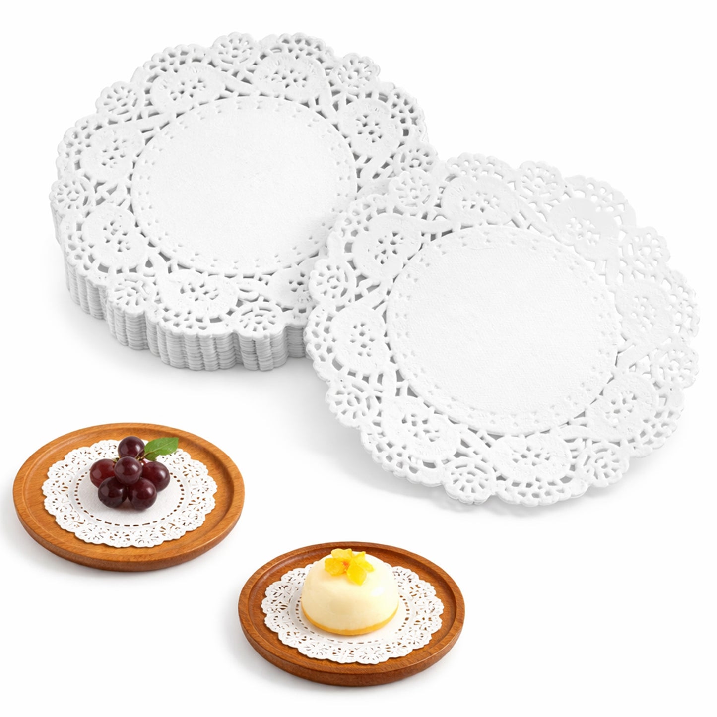 TIESOME 200 Pcs Small Paper Doilies, 3.5 Inch Round Paper Doilies Disposable Lace Papers Placemats, White Doilie for Crafts for Tables Dessert Trays Party Wedding Cake Decorations