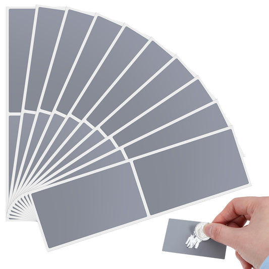 cobee 100 Pcs Scratch Off Stickers, Rectangle Gender Reveal Scratch Off Cards, Grey Self-Adhesive DIY Scratch Off Cards for Lottery Reward Programs Wedding Games Fundraisers Promotions
