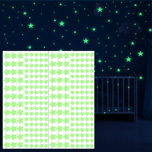 cobee 423 Pcs Glow in The Dark Stars Wall Stickers, Realistic Ceiling Stars for Ceiling, Large 3D Glowing Stars Wall Decor for Fantastic Wall Star Stickers Bedroom(S)
