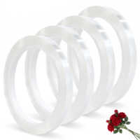 JJUNW 4 Pcs Clear Floral Tape, 1/4" Wide Waterproof Flower Arrangement Tape