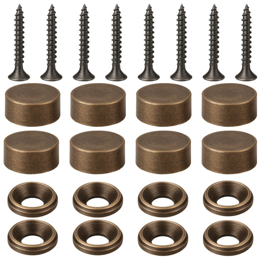 SHENLIU 8 Sets Decorative Screws with Caps, Brass Upholstery Tacks