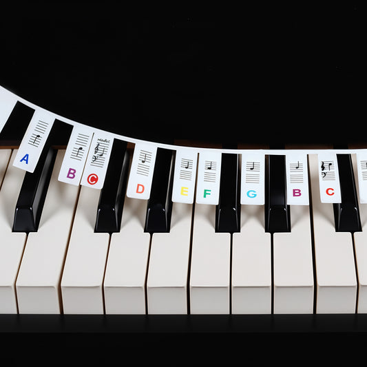 JIYIN Removable Piano Keyboard Note Labels, 61 Key Full Size Silicone Piano Keyboard Labels for Beginners, Colourful Pianos Key Music Notes Letter Label Reusable with Box(Rainbow)