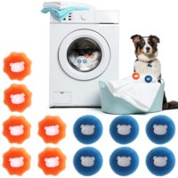 Bewudy 12PCS Pet Hair Remover for Laundry, Dryer Balls Laundry Reusable, Washing Machine Hair Catcher Reduces Static for Clothes, Bedding (Orange+Blue)