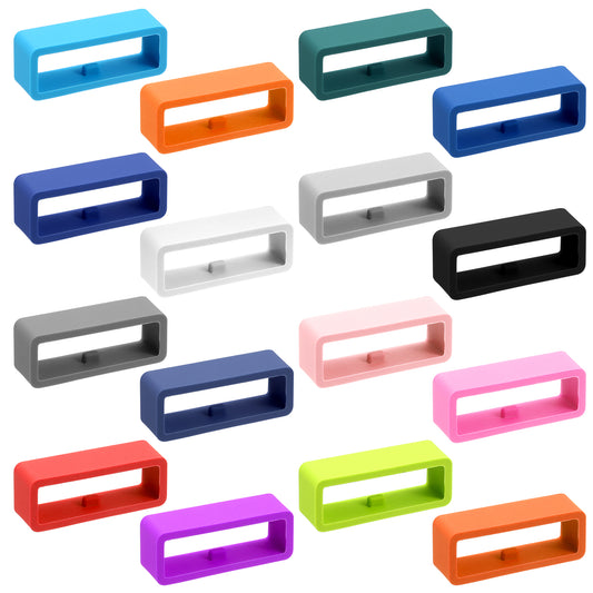 LXUEJIE 16 Pack Watch Strap Silicone Security Connector, Smart Watch Band Fixing Rings, Watches Band Keepers, Loop Secure Holder Silicone Fastener Rings for Smartwatch Accessories (Multi-Color)