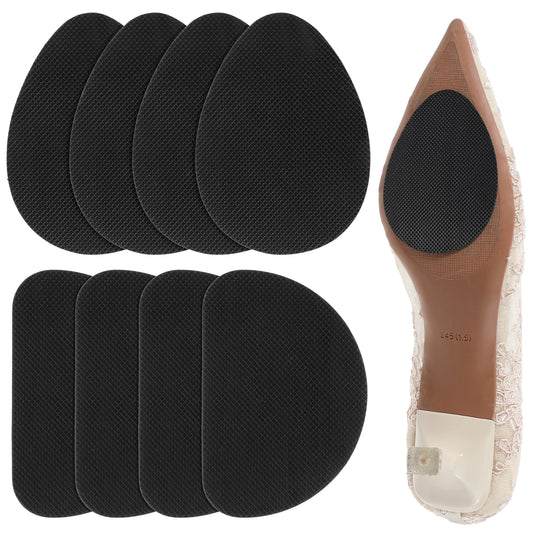 Giantree 4Pairs Shoe Sole Protectors Anti Slip Shoe Sole Grips, Self Adhesive Rubber Shoe Soles, Noise Reduction Sole Stick for Sneakers Heels Boots (Forefoot & Backfoot) (8)