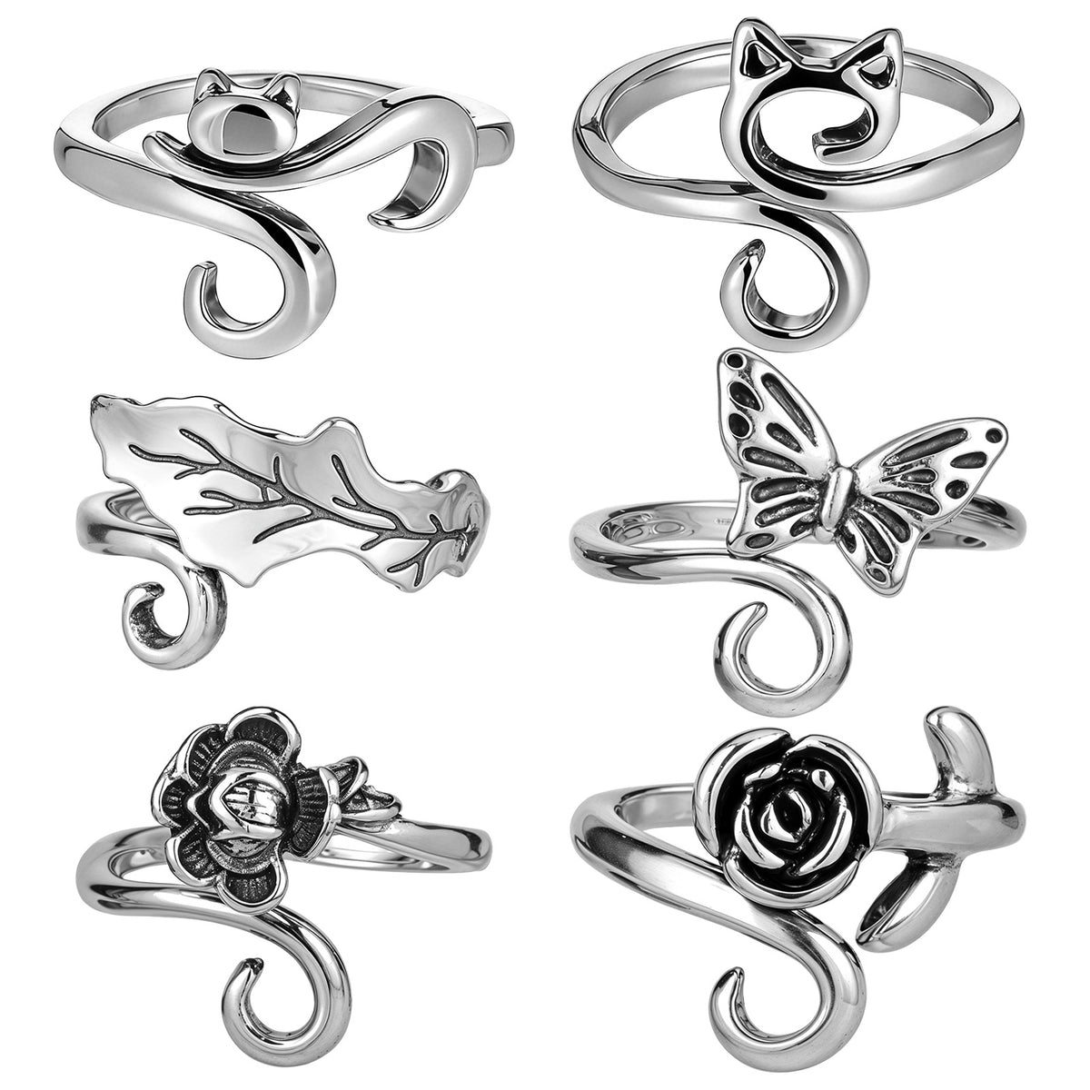 Jeffdad 6 Pcs Crochet Ring for Finger, Adjustable Yarn Guide Crochet Rings