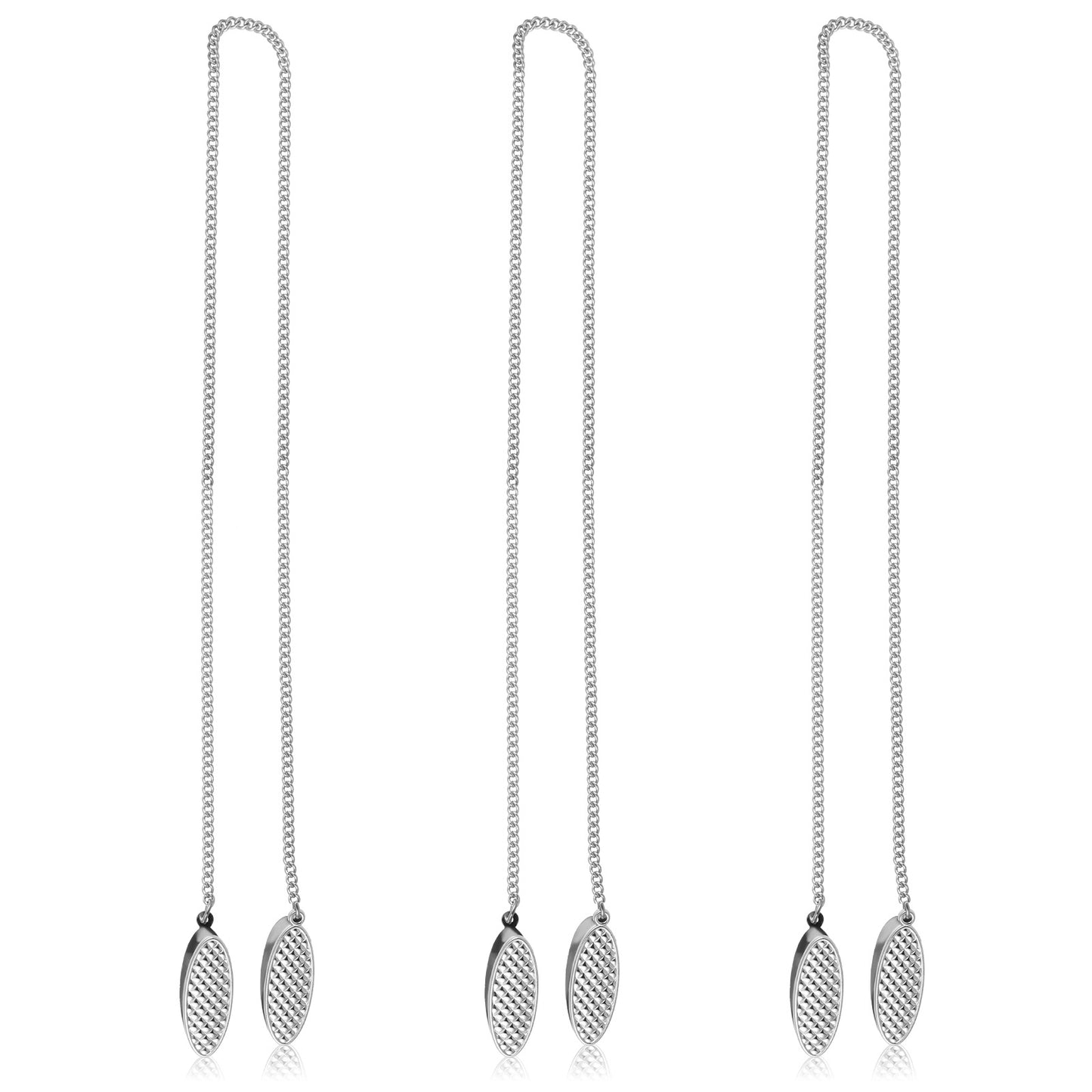 JIYIN 3 PCS Napkin Chain, Metal Chain Napkin Clips Adjustable Lightweight Portable Napkin Holder Towel Apron Bibs Fixing Clip for Runners Youth Adult and Elderly, Silver