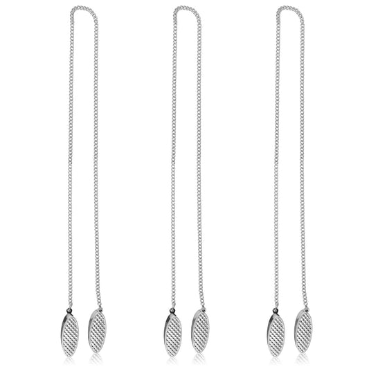 JIYIN 3 PCS Napkin Chain, Metal Chain Napkin Clips Adjustable Lightweight Portable Napkin Holder Towel Apron Bibs Fixing Clip for Runners Youth Adult and Elderly, Silver