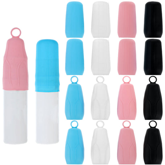 JIEYAO 16PCS Silicone Bottle Covers for Travel, Elastic Sleeves for Leak Proofing, Travel Size Container Silicone Sleeve Water Bottle Cover Cruise Ship Essentials for Shampoo Body Wash Skincare Bottle