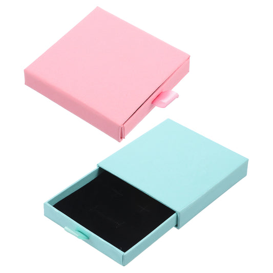 JIYIN 2 Pack Jewelry Gift Boxes 3.15 Inch Small Gift Boxes, Cardboard Jewelry Boxes Drawer Type Jewelry Organizer Box Jewelry Gift Boxes For Necklace Bracelets Earring Ring Jewelry Display Box