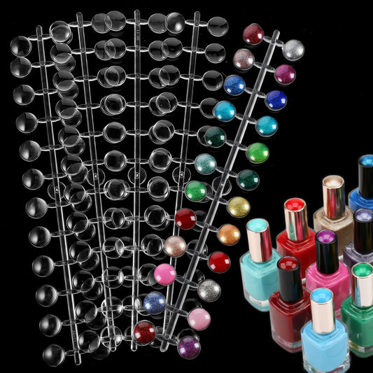 Andibro 360pcs Clear Nail Polish Swatch Dots with Adhesive Stickers, Transparent Plastic Display Tips for Gel Polish Color Sample Nail Art Salon Supplies