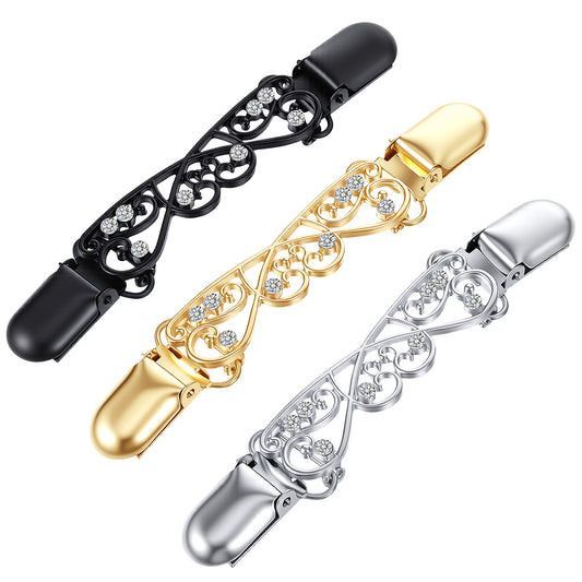 HJZHII 3 Pcs Waist Cincher Clips, Retro Shawl Shirt Clip Women Vintage Dress Cinch Clips for hawl Cardigan Sweater Pant Tightener Clip