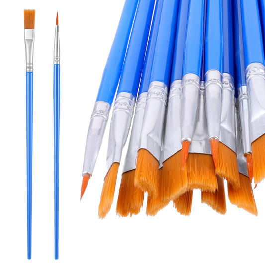 BOHUIZ 30 Pcs Small Paint Brushes Set, Small Flat and Round Pointed Paint Brushes Set Nylon Hair Detail Painting Brushes for Acrylic Oil Watercolor Rock Painting Drawing Body Face Nail Art Supplies
