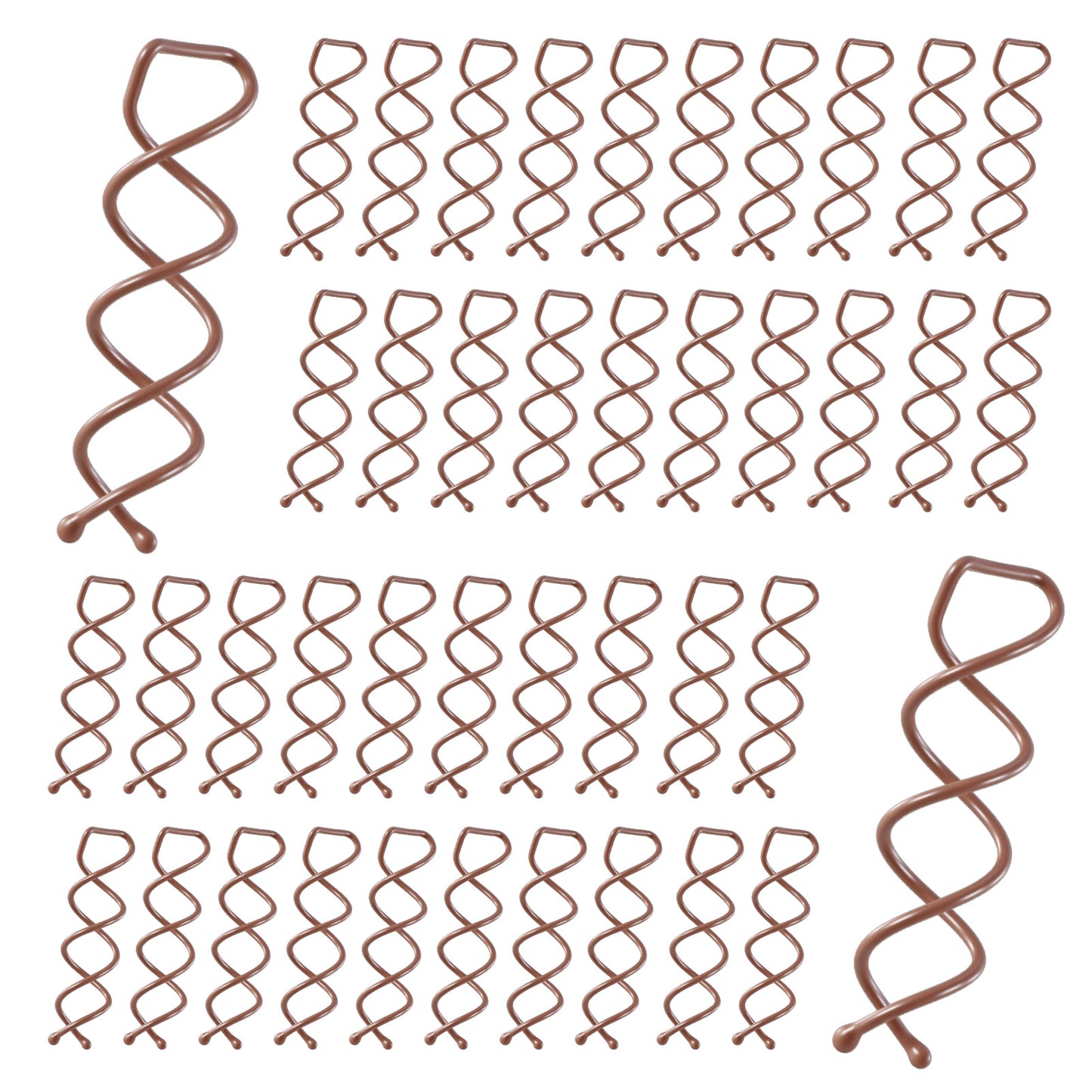 Molain 40 Pcs Spiral Hair Pins, Spiral Twist HairPins Spin Pin for Hair, Alloy Spirals Bobby Pin, Bun Maker Bun Twist Spirals HairPin with Non-scratch Rounded Tips for Women(Brown)