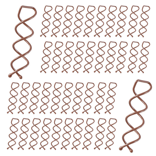 Molain 40 Pcs Spiral Hair Pins, Spiral Twist HairPins Spin Pin for Hair, Alloy Spirals Bobby Pin, Bun Maker Bun Twist Spirals HairPin with Non-scratch Rounded Tips for Women(Brown)