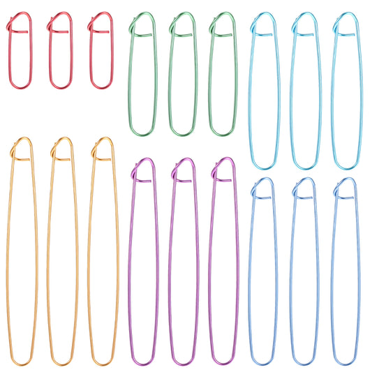 Molain 18 Pcs Knitting Stitch Holders, Yarn Stitch Holder Stitch Colorful Aluminum Crochet Stitch Holders for Sewing Crocheting Supplies Tools Accessories