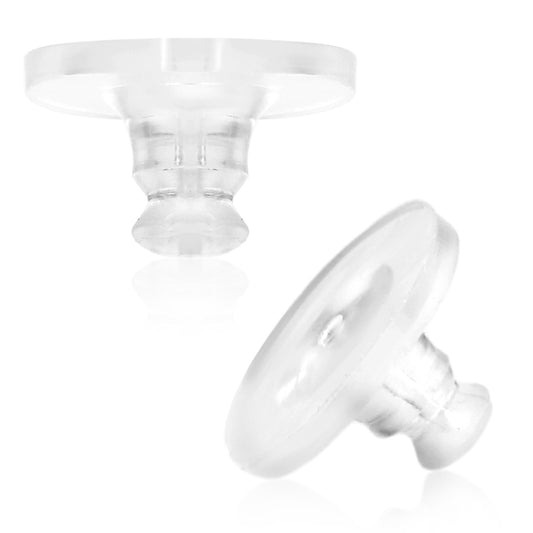 BOHUIZ 200 Pcs Rubber Earring Backs Safety Backs Soft Clear Silicone Earring Back Replacements Plastic Clutch Earing Pad for Hook Earing Studs Hoops