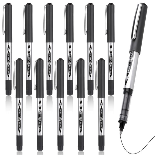 Cobee 12Pcs Black Ink Rollerball Pens, 0.5mm Quick Dry Gel Ink Pen Fine Point Writing Pen