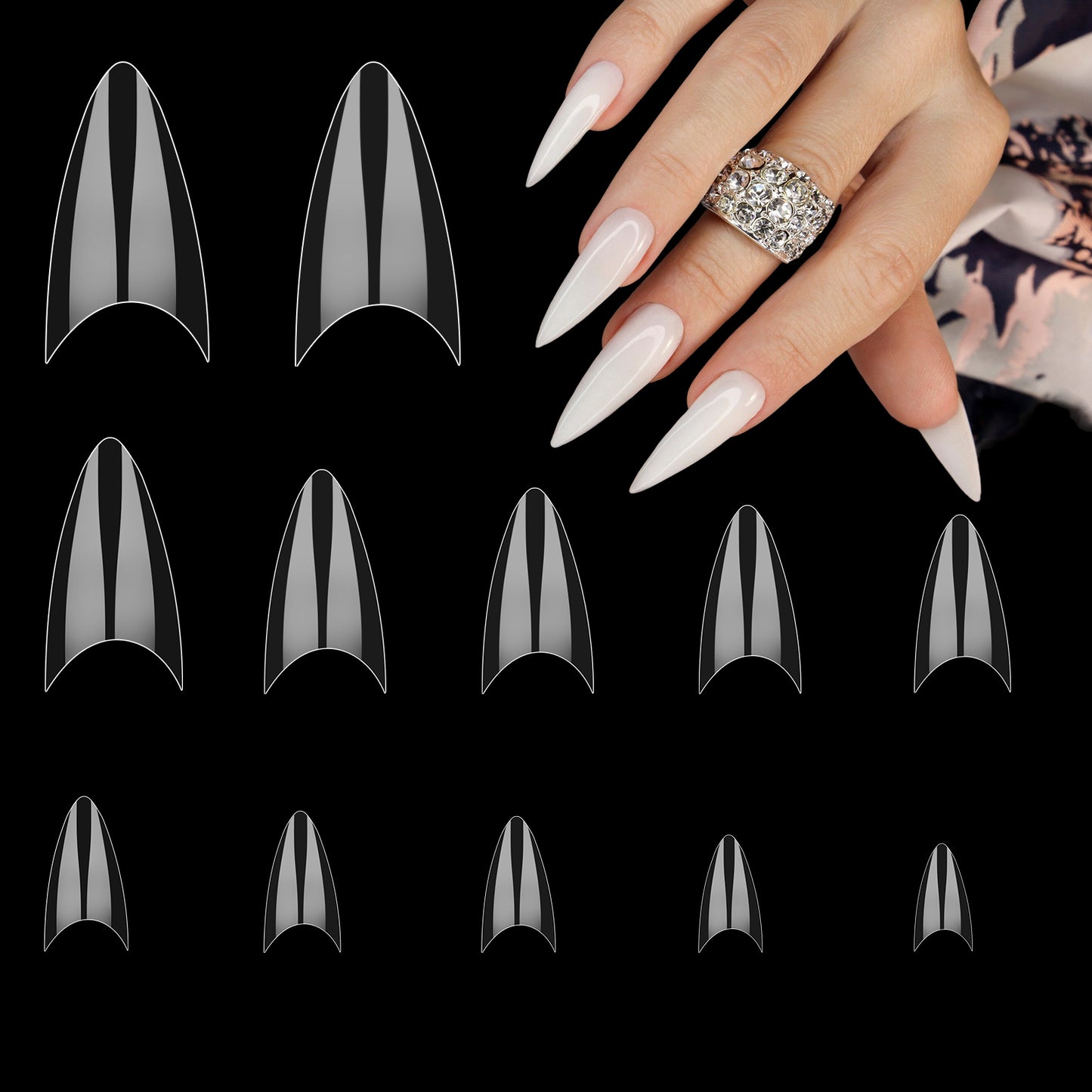 simarro 500 Pcs Extensions Nail Tips, Half Cover French False Nails Tip Transparent Gel Press on Nails for Nail Technicians, Beginners DIY Practice Art Design at Home