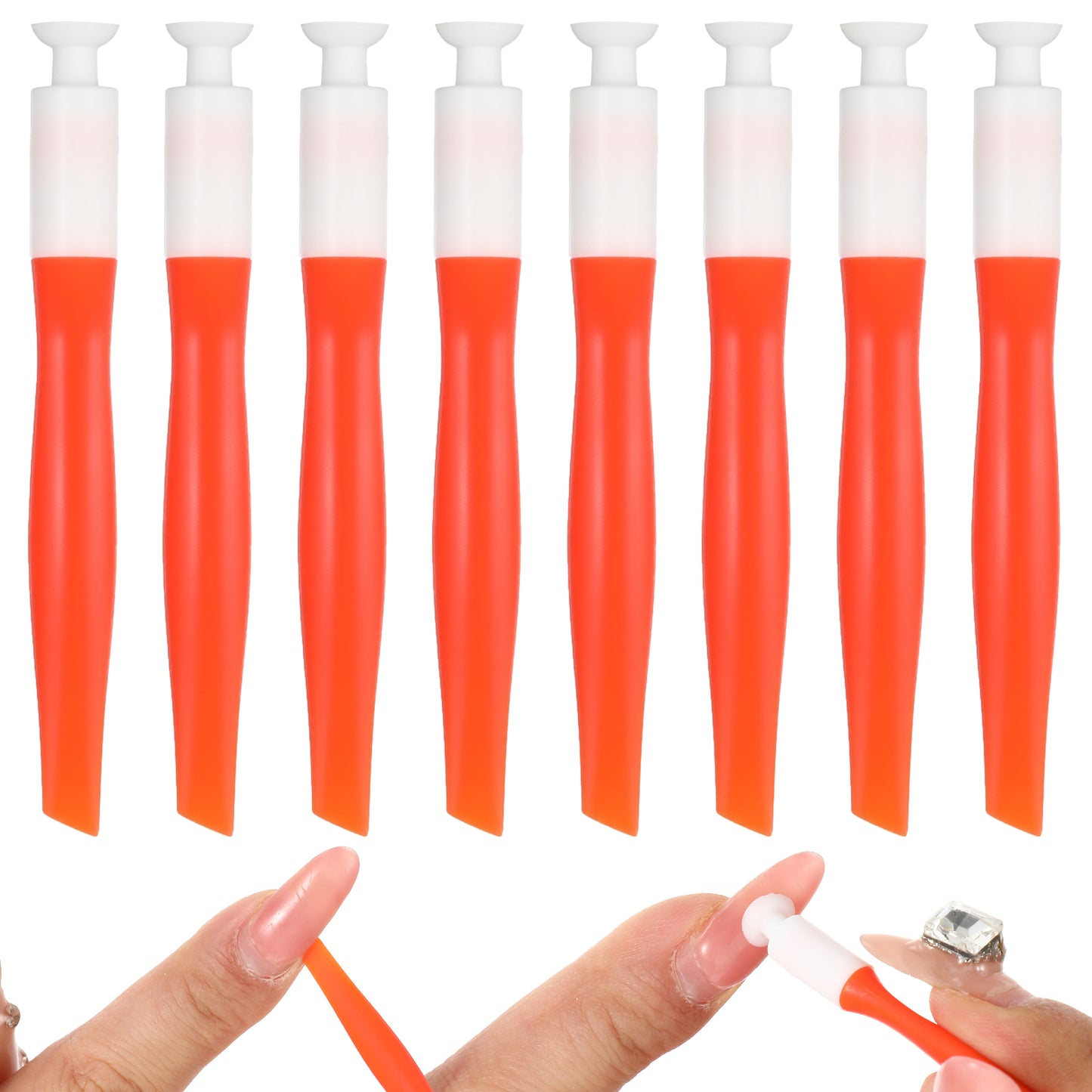 Amabro 8Pcs Press On Nail Tools Set, Tool Both Ends Can Be Used Silicone Suction Cup Lifter and Pry Bar for Easy Nail Tips Change Damage-Free Suitable for Beginners DIY Professional