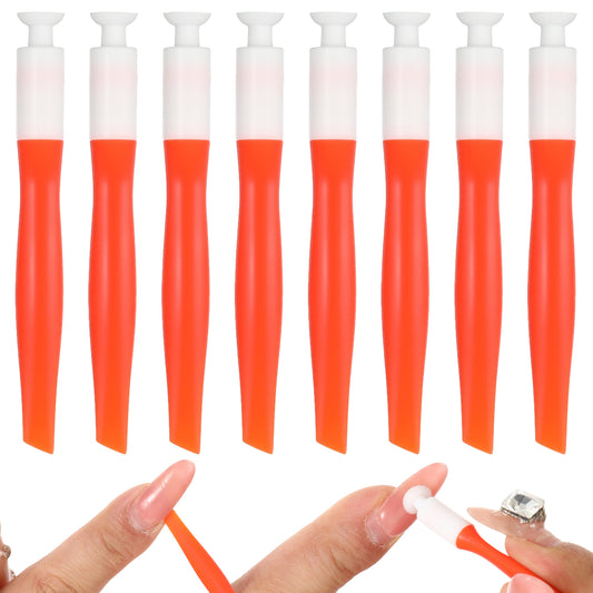 Amabro 8Pcs Press On Nail Tools Set, Tool Both Ends Can Be Used Silicone Suction Cup Lifter and Pry Bar for Easy Nail Tips Change Damage-Free Suitable for Beginners DIY Professional