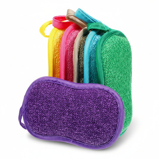 JJUNW 6Pcs Washing Up Sponge, Reusable Kitchen Sponges, Dual Action Scouring Pads Cleaning Scourers Sponge, Non Scratch Sponges for Kitchen and Bathroom