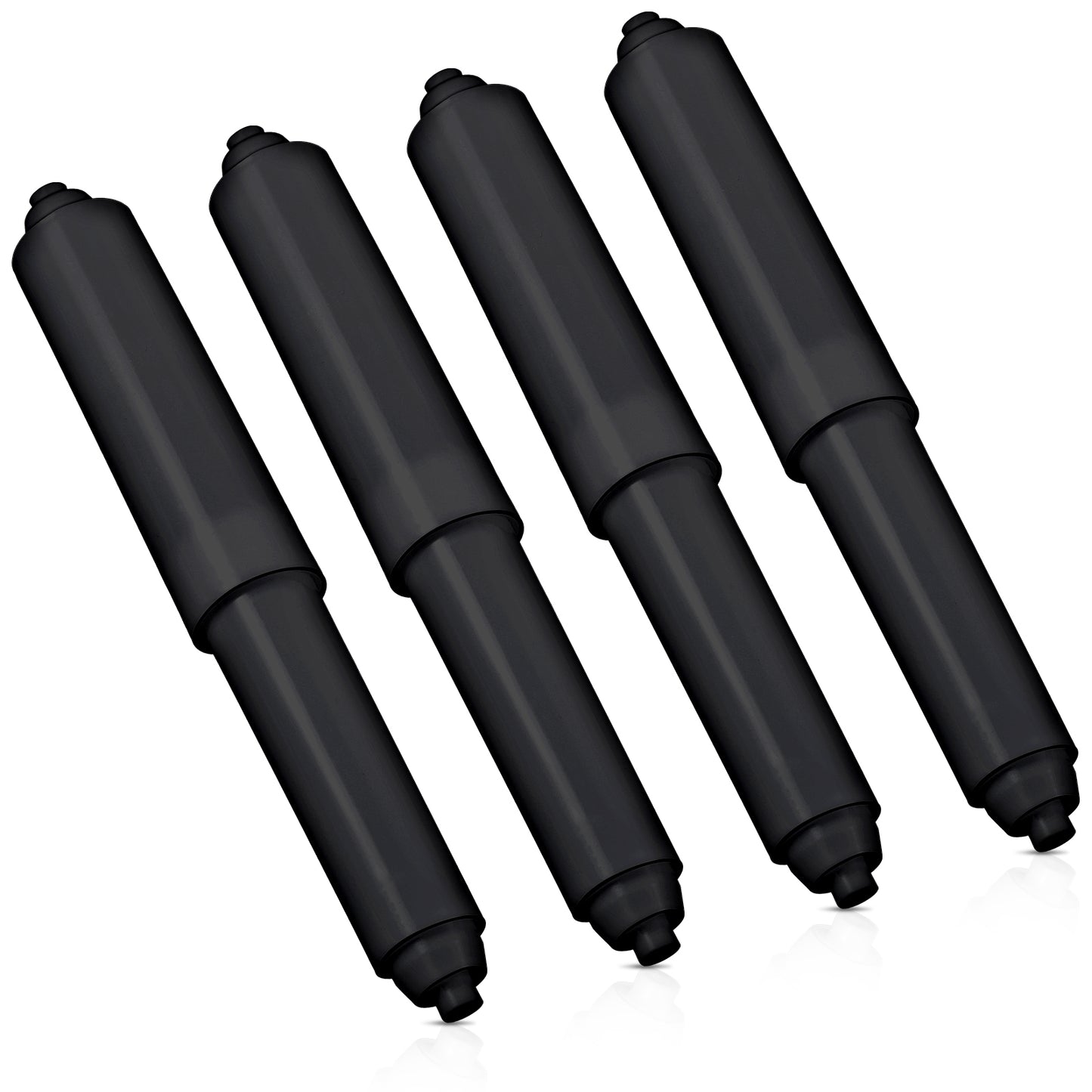 simarro 4 Pieces Toilet Paper Roller Replacement Rods, Insert Suction Toilet Roll Holder With Spring Rod, Adjustable Tissue Box Roll Core Bathroom Plastic Rod, Toilet Paper Holder Roller (Black)