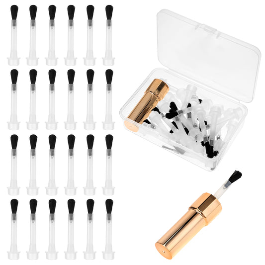 SHENLIU 100 Pcs Disposable Nail Polish Brush Set, Flat Head Design for Dip Nails & Nail Art, Soft Varnish Brushes with Protective Caps, Professional Quality