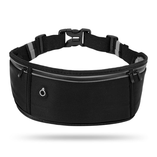 Andibro Running Belt with 3 Pockets, Water Resistant Fanny Pack for Women Men Phone Holder for Running, Adjustable Sweatproof Fitness Waist Pack Fit Smartphone Up to 7"